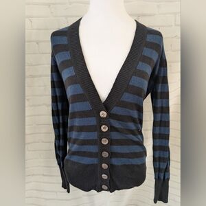 Express Black and Blue Striped Sweater